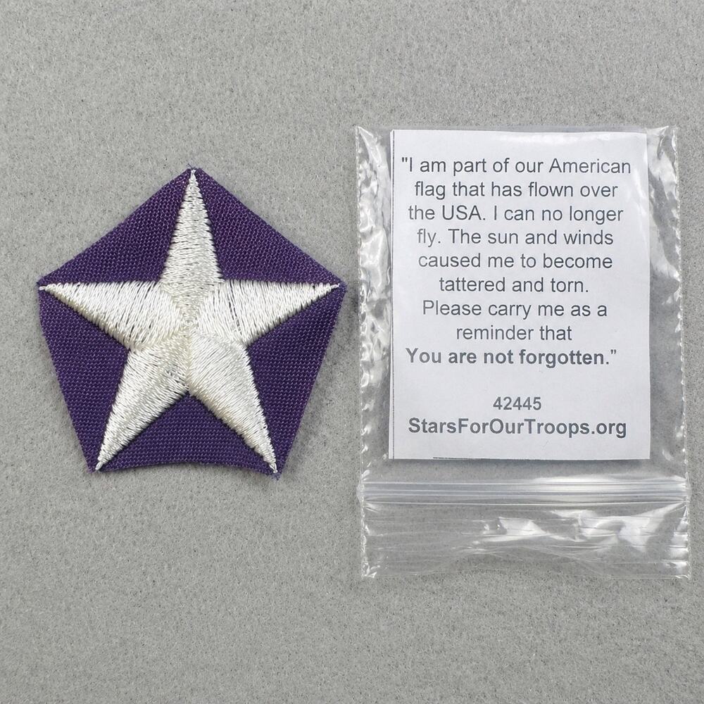 Stars For Our Troops Embroidered Star Retired Flag Memorial Keepsake Veteran